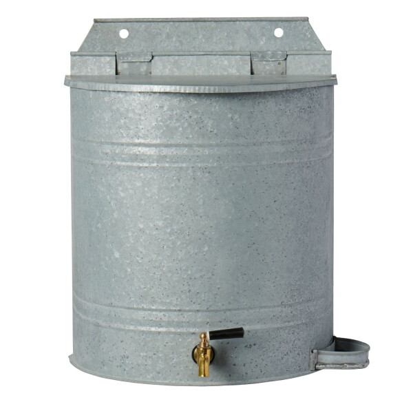 Ib Laursen Nástěnná nádrž na vodu s kohoutkem a mýdlenkou Rustic 10,5 l, šedá barva, černá barva, smalt