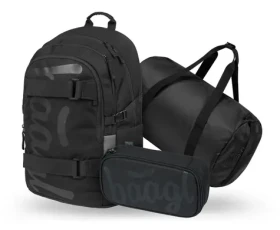 BAAGL SET 3 - Školní set Skate Uni černá: batoh / penál / sportovní taška (A-35384)