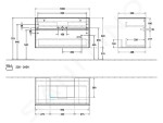 VILLEROY & BOCH - Collaro Umyvadlová skříňka, 1000x548x500 mm, 2 zásuvky, Glossy White C01600DH