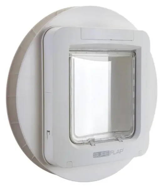 SUREFLAP Dvířka s mikročipem pro kočky bílá / plast / na baterie / bezpečnostní zámek (70943)