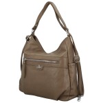Stylový dámský koženkový kabelko-batoh Coveri Gael, tmavě béžový