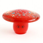 Studio Arhoj Skleněná figurka Crystal Blob Red Shroom, červená barva, sklo