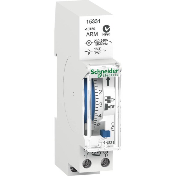 časovač na DIN lištu Schneider Electric 15331 15331, analogový, 1 kanál