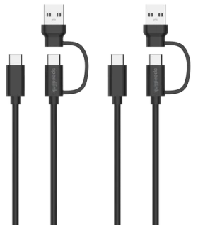 Speed Link STREAM / Sada nabíjecích kabelů / USB-C a USB-A na USB-C (SL-460101-BK)