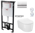 ALCADRAIN Sádromodul - předstěnový instalační systém s chromovým tlačítkem M1721 + WC CERSANIT INVERTO + SEDÁTKO DURAPLAST SOFT-CLOSE AM101/1120 M1721 IN1