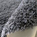 DumDekorace Kulatý huňatý koberec s vysokým vlasem tmavě šedý Šířka: 160 cm | Délka: 160 cm