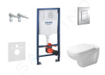 GROHE - Rapid SL Set předstěnové instalace, klozetu a sedátka D-Code, Rimless, SoftClose, tlačítka Skate Cosmo, chrom 38528SET-KK