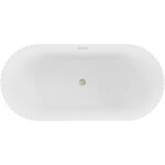 MEXEN/S - Paola volně stojící vana reliéf 170 x 80, bílá mat, sifon a přepad zlatá kartáčovaná 52721708001-55