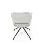 Židle jídelní, krémová látka, noha černý kov, otočný mechanismus 360°