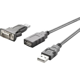 Sériový, USB 2.0 kabel [1x USB 2.0 zástrčka A - 1x D-SUB zástrčka 9pólová] pozlacené kontakty - Digitus DA-70156