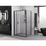 MEXEN/S - Exo sprchový kout skládací dveře 90 x 85, transparent, černá 816-090-085-70-00