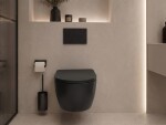 CERANO - WC závěsné Felci, Vortex - vírové splachování + Slim/SoftClose sedátko - černá matná - 55,5x36 CER-680366
