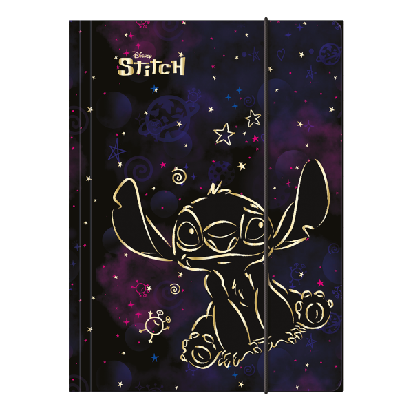 Colorino školní desky s gumičkou, Stitch Gold 2, A4, karton - 12ks