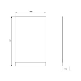 AQUALINE - SECA zrcadlo s policí 40x65cm, CU free, černá mat 22491S