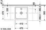 DURAVIT - Starck 1 Umyvadlová mísa 470x470 mm, bez přepadu, bez otvoru pro baterii, WonderGliss, bílá 03874700281