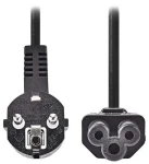 Nedis napájecí kabel Typ F - IEC-320-C5 černý / Napájecí kabel / 230V / 10A / trojlístek / 2m (CEGL10100BK20)