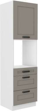 Vysoká skříňka pro vestavnou troubu Luna 60 DPS-210 3S 1F - Prmeium Box Barva korpusu: Bílá, Barva dvířek: Clay Grey