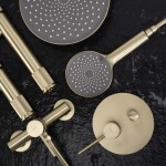REA - Podomítková sprchová sada Lungo Stripe Gold Brush + BOX REA-P9492