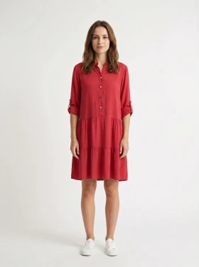 HOSH Dámské košilové šaty Spirit jahodové Velikost: XXL/3XL