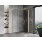 MEXEN/S - Mist-F sprchový kout skládací dveře pravá 85 x 90, transparent, zlato kartáčovaná 8A6T-085-090-55-00-P