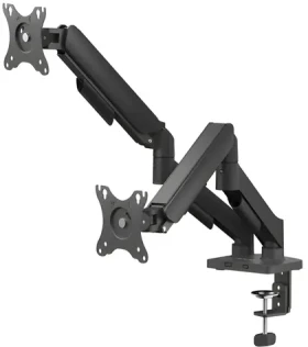 Savio UM-04 černá / Stolní držák pro 2 monitory / 17" - 32" / VESA 100x100 / naklápěcí, otočný (UM-04)