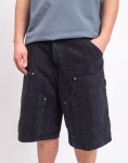 Carhartt WIP OG Double Knee Short Snake Camo, Black heavy stone wash S