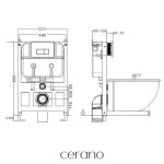 CERANO - Modul Basic pro WC závěsné - nízký - předstěnová instalace/sádrokarton - 52,5x80 CER-670798