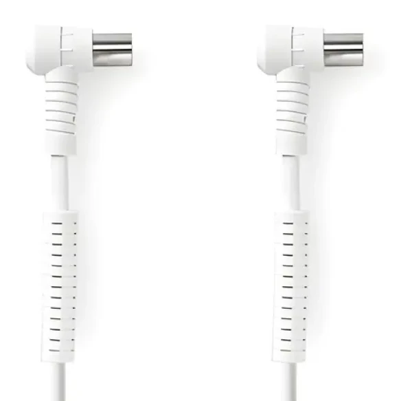 Nedis Koaxiální kabel IEC zástrčka - IEC zásuvka bílý / Kabel / 75 Ohm / 120 dB / 4x stíněný / 10 m (CSGL40120WT100)