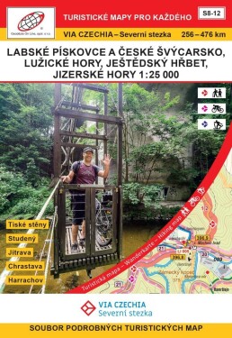 VIA CZECHIA Severní stezka Labské pískovce Jizerské hory Turistická mapa Geodézie On Line S8-12 Jan Hocek