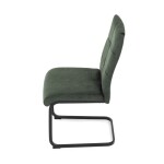 Židle jídelní, zelený samet, černá pohupová podnož