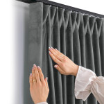 Sametový závěs FILUMI tmavě šedý 140 x 250 cm 1 ks