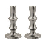 House Doctor Hliníkový svícen Reese Silver Finish – set 2 ks, stříbrná barva, kov