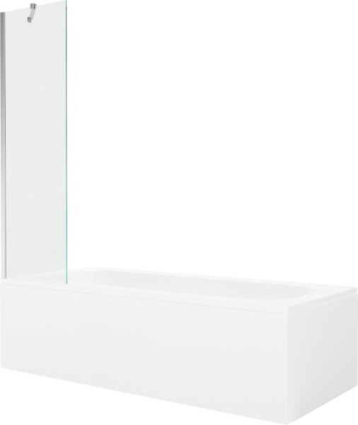 MEXEN/S - Vega obdélníková vana 150 x 70 cm s panelem + vanová zástěna 50 cm, transparent, chrom 550115070X9505000001