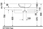 DURAVIT - Bathroom_Foster Umyvadlo na desku 50x35 cm, s přepadem, bez otvoru pro baterii, bílá 0335500000