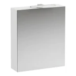 Laufen Zrcadlová skříňka s LED osvětlením matná bílá / Zrcadlová skříňka / 70x60x19 cm / 1 dvířka / panty vlevo (H4027511102601)