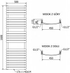 MEXEN/S - Bachus radiátor + topná tyč 1600 x 500 mm, 900 W, chrom W109-1600-500-2900-01