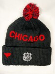 Outerstuff Dětská zimní čepice Chicago Blackhawks NHL Cufed Knit With Pom