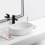 Erga Lakelyn, umyvadlo na desku 600x370x135 mm, bílá lesklá, ERG-V03-9720B-WH