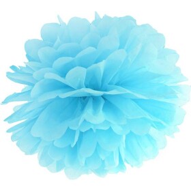 Tkáňový papír pompom, nebeská modrá, 25cm - PartyDeco