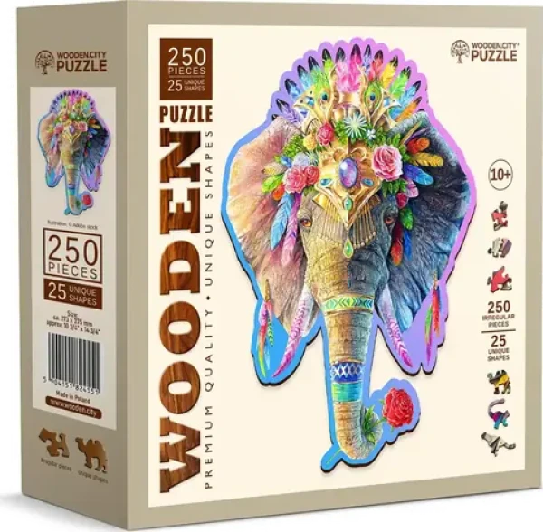 WOODEN CITY Dřevěné puzzle Elegantní slon