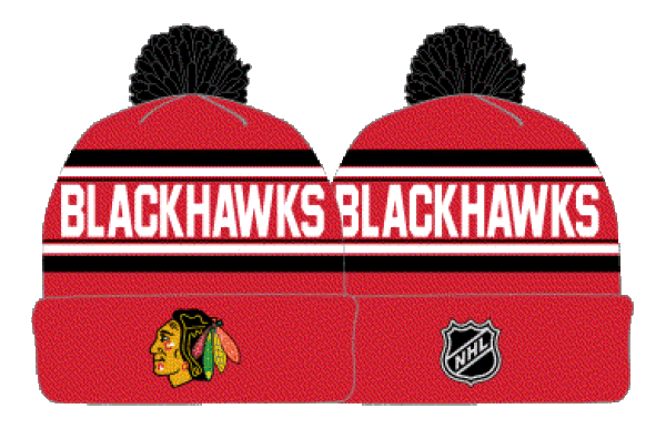 Outerstuff Dětská zimní čepice Chicago Blackhawks 3Rd Jersey Jacquard Cuff Pom