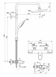 IDEAL STANDARD - CeraTherm Sprchový set s vanovým termostatem, průměr 20 cm, 3 proudy, chrom A7590AA