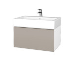 Dřevojas - Koupelnová skříňka VARIANTE SZZ 70 pro umyvadlo Duravit Vero - N01 Bílá lesk / N07 Stone 264208