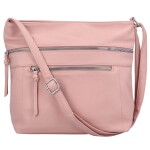 Praktická dámská koženková crossbody Andrea, růžová