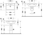 DURAVIT - Starck 3 Umyvadlo 60x45 cm, s přepadem, s otvorem pro baterii, WonderGliss, bílá 03006000001