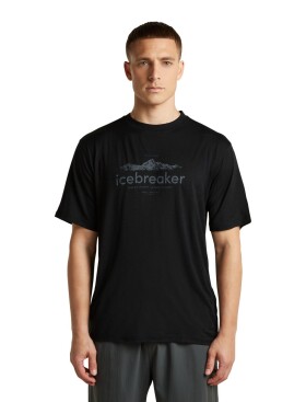 Pánské merino triko krátký rukáv ICEBREAKER Mens Merino 150 Tech Lite SS Rlxd T ibHeritage, Black velikost: XXL