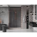MEXEN/S - Velar L Duo posuvné sprchové dveře 140, transparent, růžové zlato 871-140-003-02-60