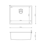 Jednokomorový ocelový dřez 54 x 44 cm INOX, Velazo VELAZ5444