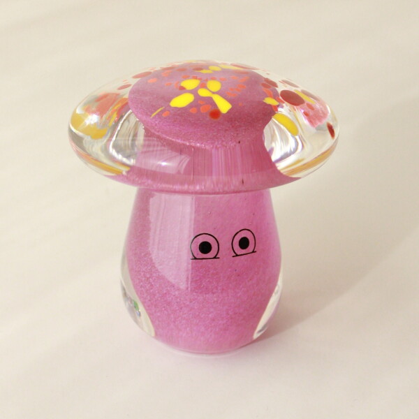Studio Arhoj Skleněná figurka Crystal Blob Pink Shroom, růžová barva, sklo