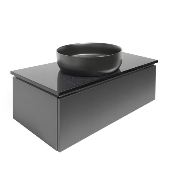 Koupelnová skříňka s žulovou deskou SAT Feel 100x30x46 cm antracit mat SATFEEL100ANTZ SATFEEL100ANTZ